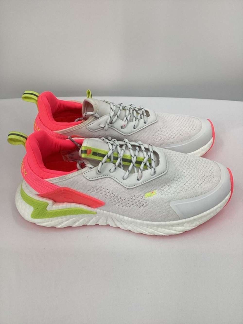 Charly Vigorate PFX  Athletic Running Shoes White with Pink & Lime Accents